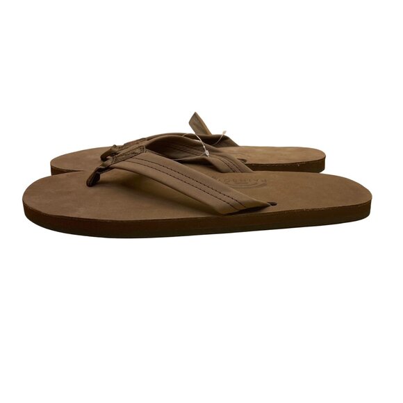 Rainbow Men’s Brown Leather 301ALTS Single Layer Arch Support Flip Flops  Sz XXL - Picture 3 of 9